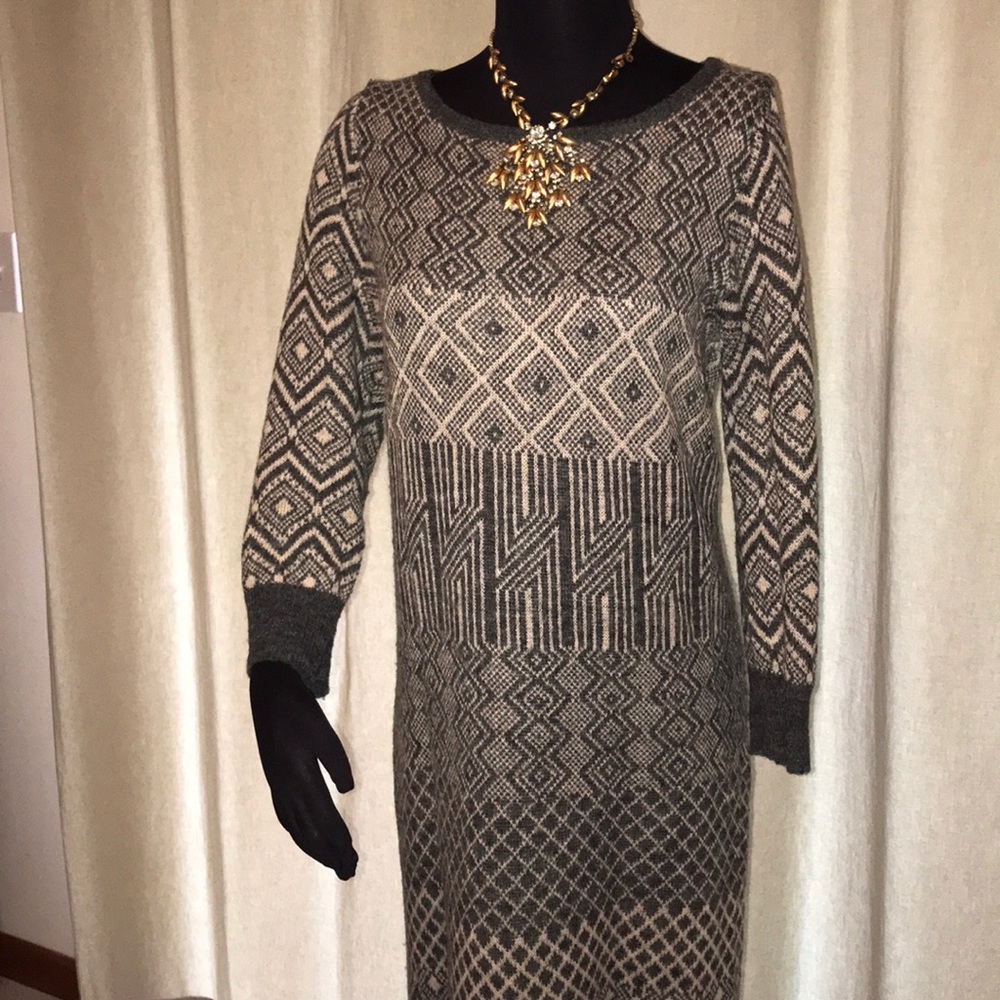 Wool, alpaca and acrylic long dress